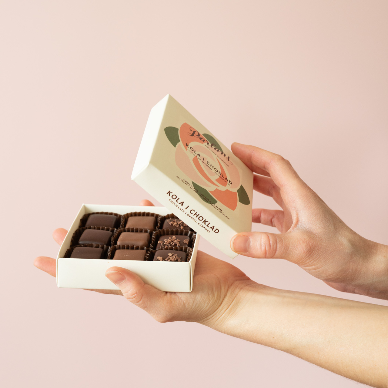 chocolate covered caramel 9 pieces
