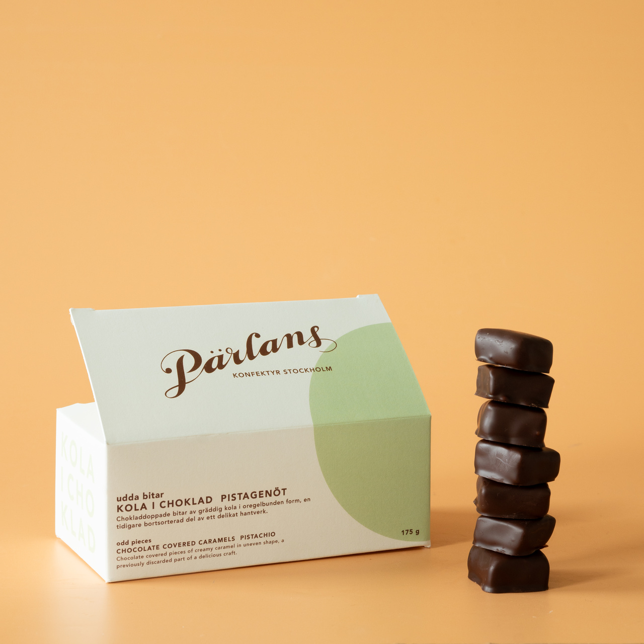 chocolate covered caramel ODD PIECES PISTACHIO 175g