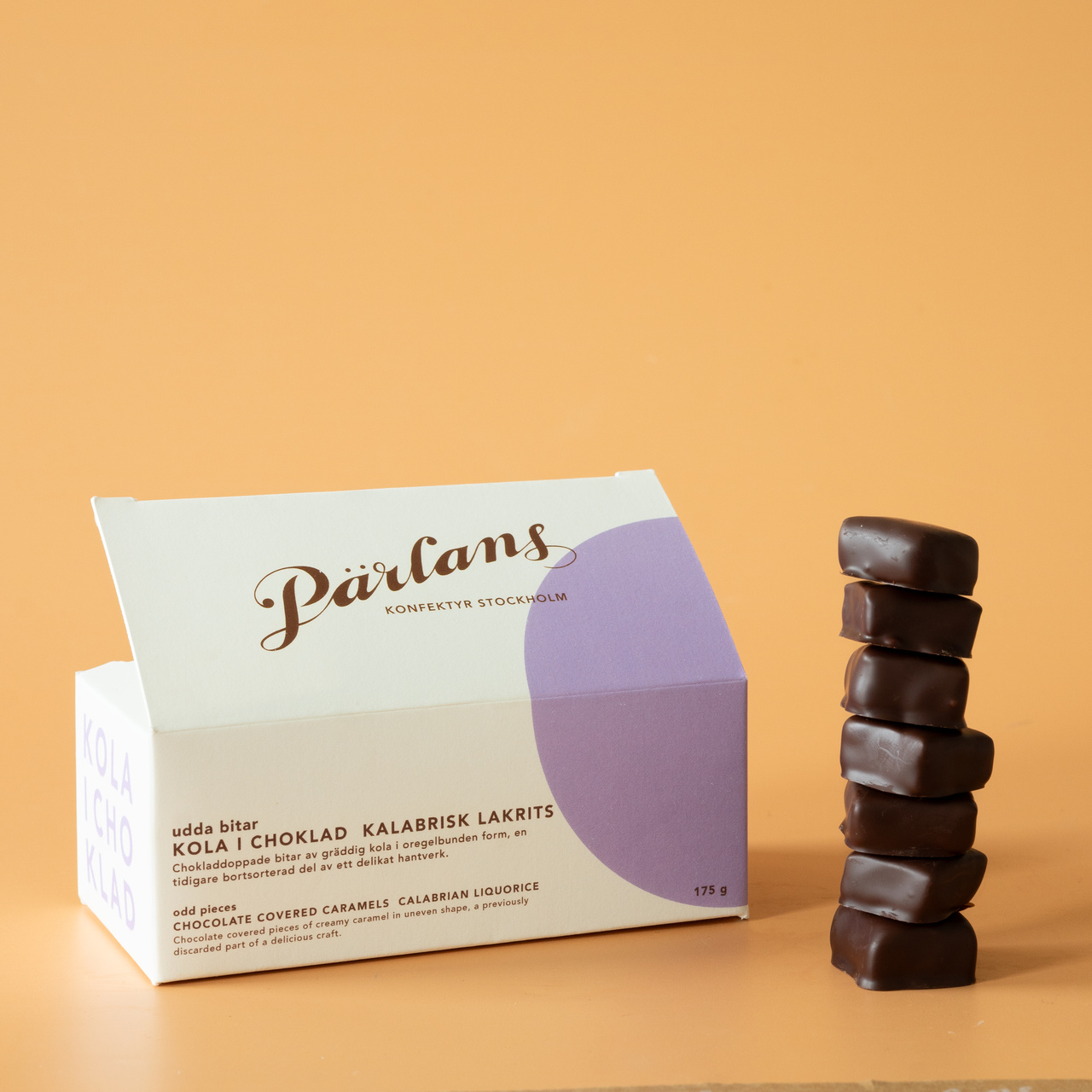 chocolate covered caramel ODD PIECES CALABRIAN LIQUORICE 175g