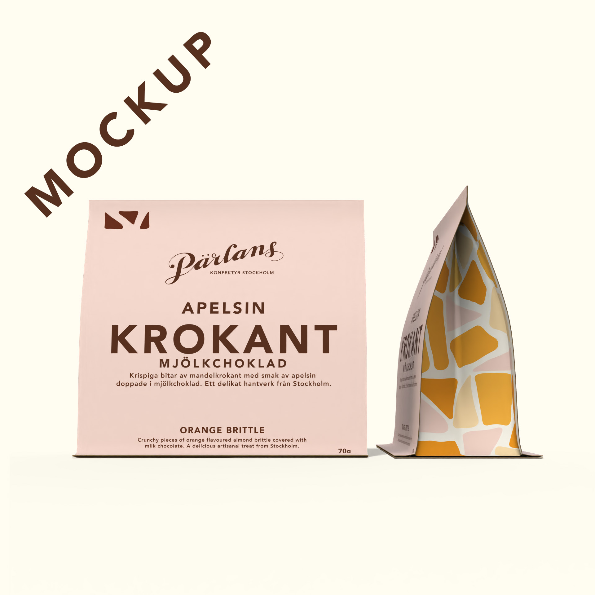 Krokant i påse APELSIN mjölkchoklad75g