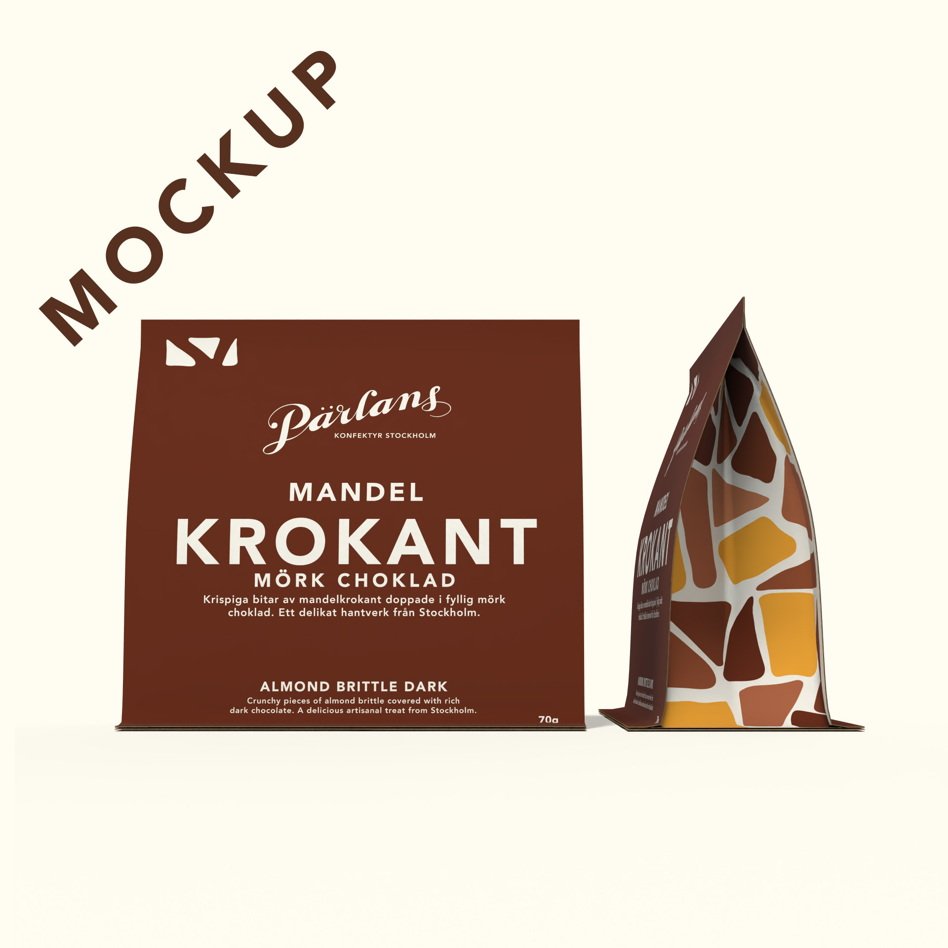 Krokant i påse MANDEL mörk choklad 75g