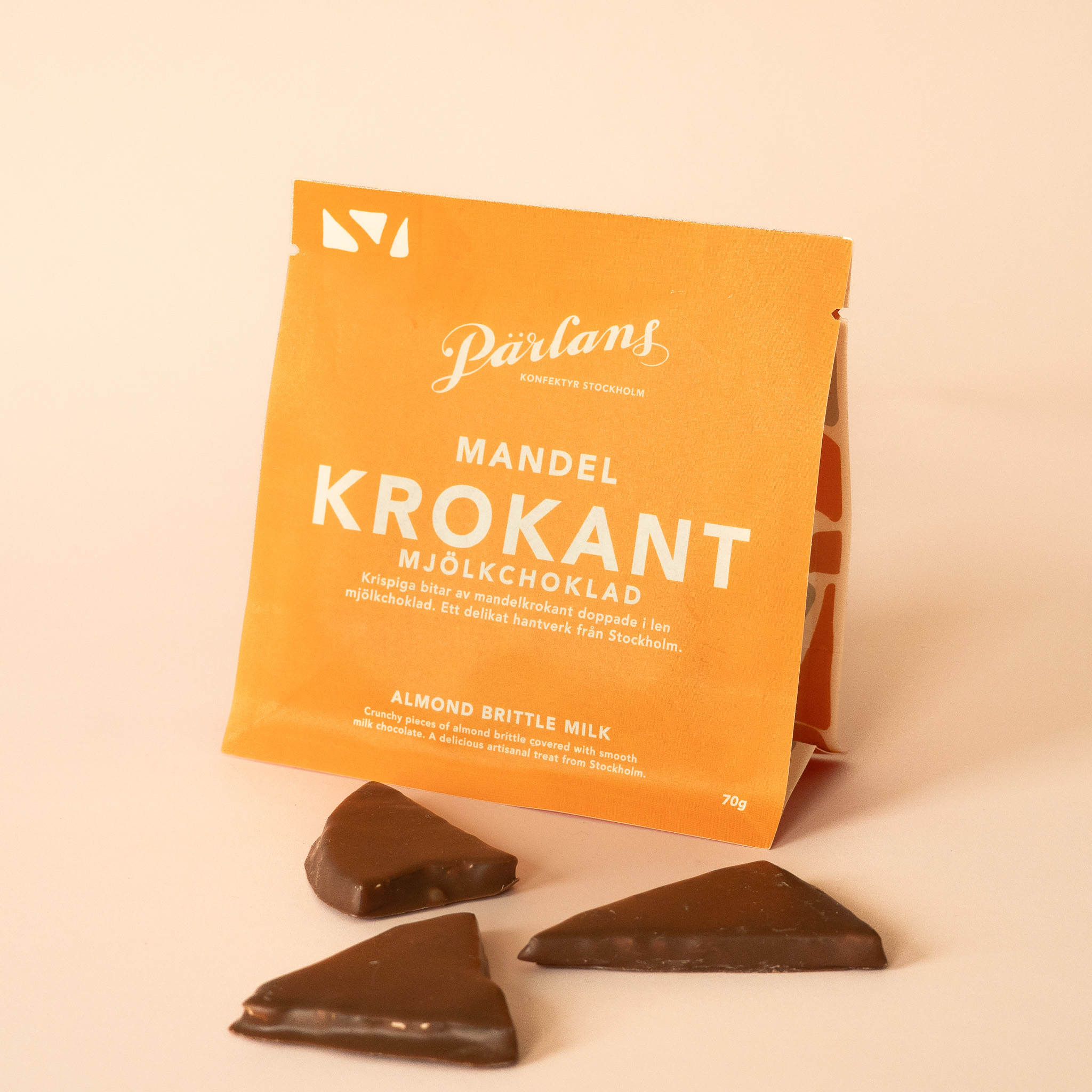 Krokant i påse MANDEL mjölkchoklad 70g