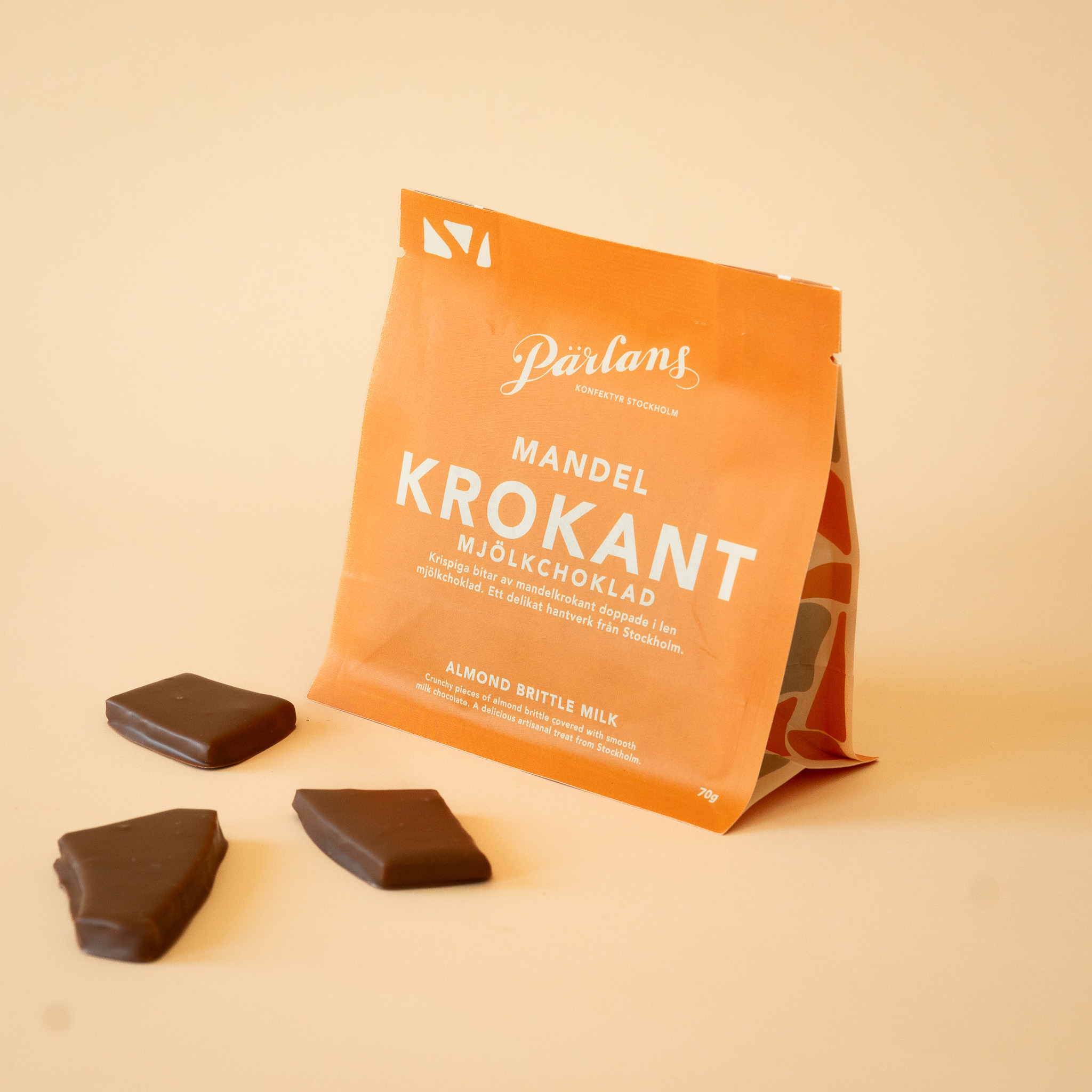 Krokant i påse MANDEL mjölkchoklad 70g