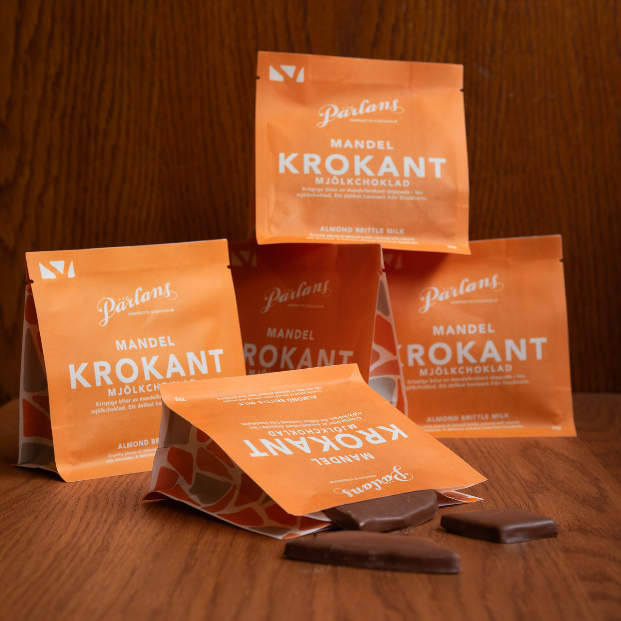 Krokant i påse MANDEL mjölkchoklad 70g