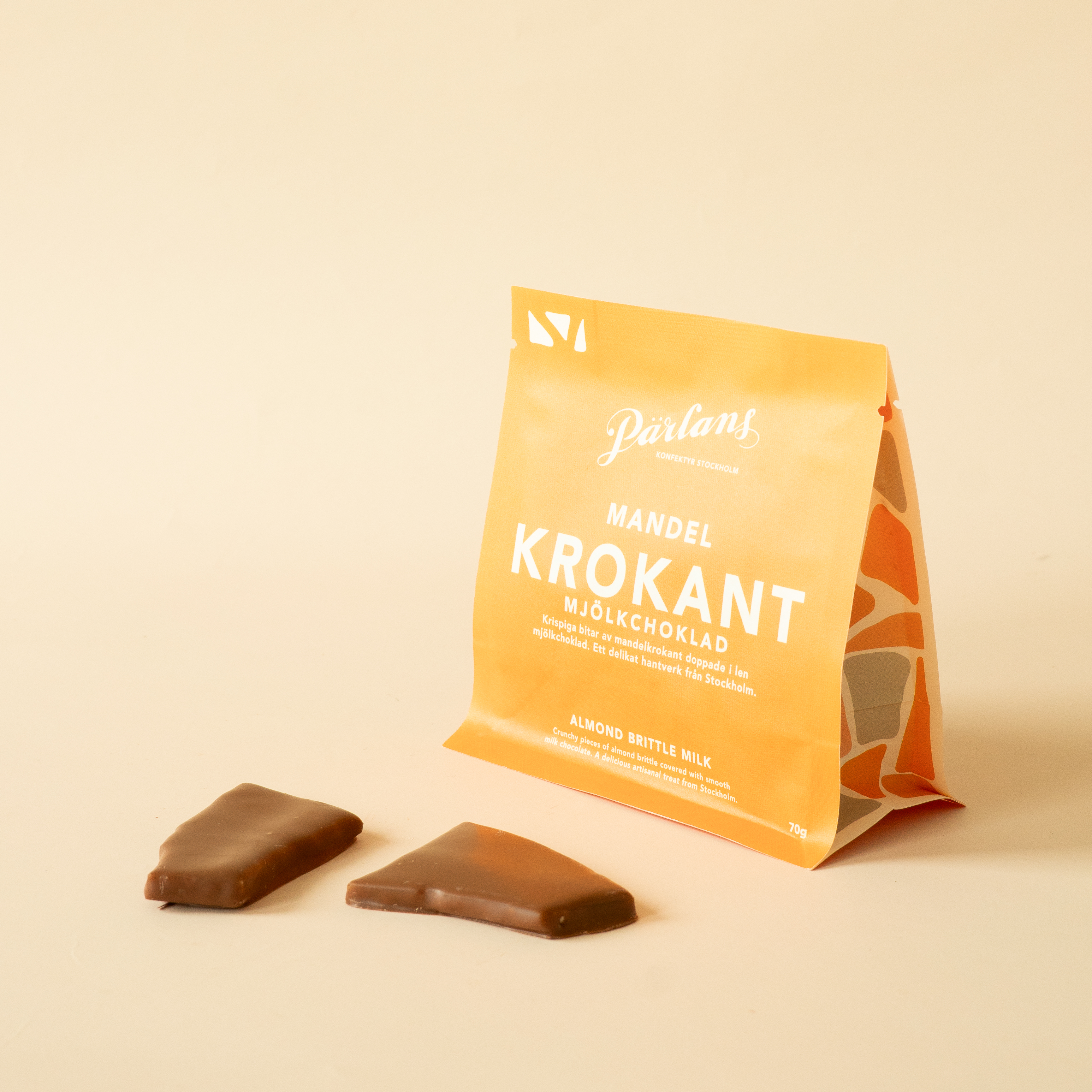 Krokant i påse MANDEL mjölkchoklad 70g