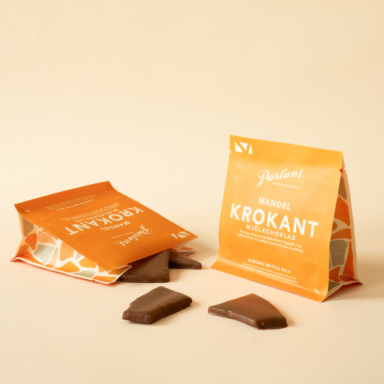 Brittle bag ALMOND milk chocolate 70g