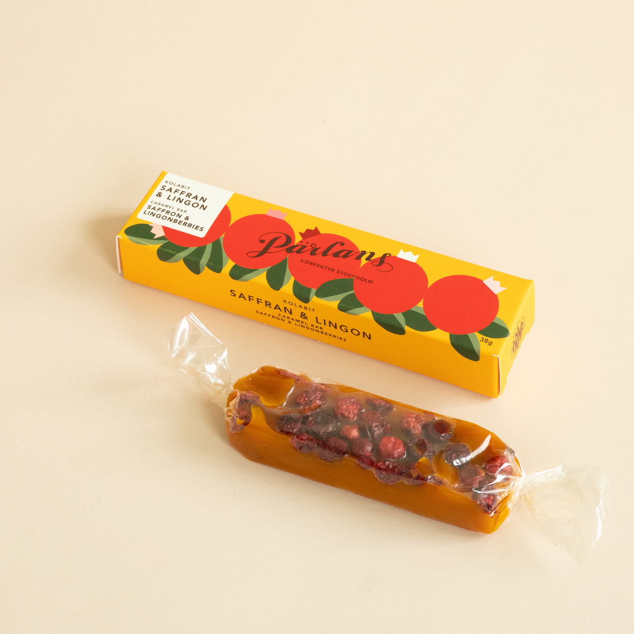caramel bar SAFFRON & LINGONBERRIES