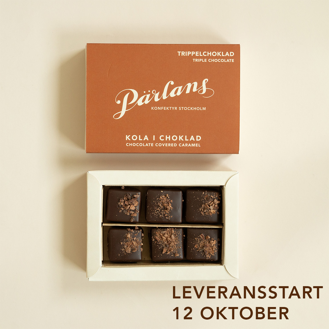 chocolate covered caramel TRIPLE CHOCOLATE 6 pieces